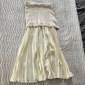 ZARA Butter Yellow Pleated Combination Skirt